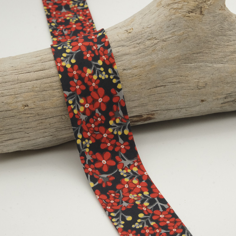 Biais Liberty 25MM Star Anise Rouge - Maison Klem